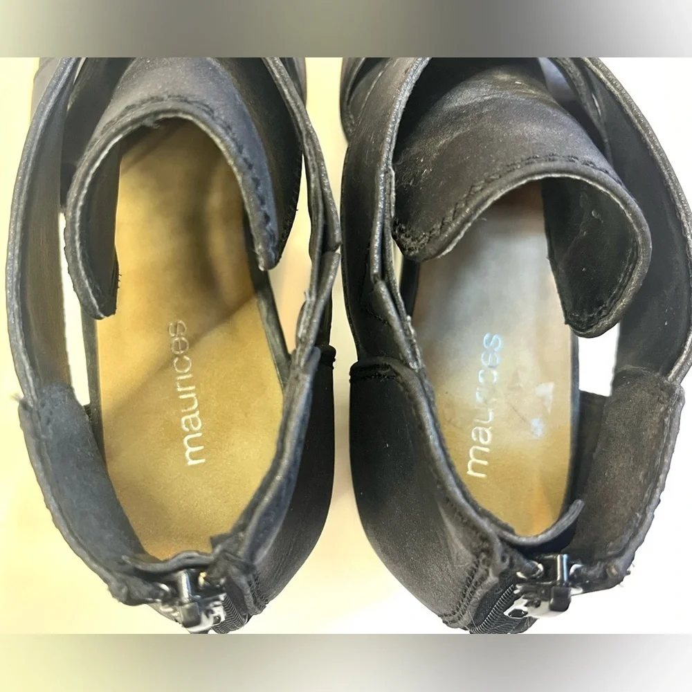 Maurices Gloria Open Side Wedge Women's Black Sparkle Sneakers Size 6.5 - Picture 11 of 16